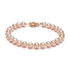 6-7mm AAA Quality Freshwater Cultured Pearl Bracelet in Pink