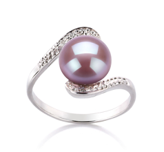 9-10mm AA Quality Freshwater Cultured Pearl Ring in Chantel Lavender