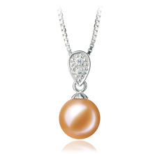 7-8mm AAAA Quality Freshwater Cultured Pearl Pendant in Daria Pink