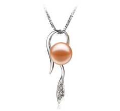 7-8mm AAAA Quality Freshwater Cultured Pearl Pendant in Jennifer Pink