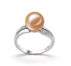 9-10mm AAAA Quality Freshwater Cultured Pearl Ring in Caroline Pink