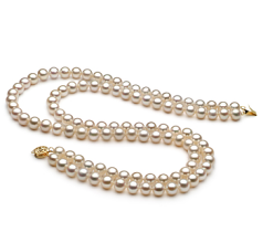 7.5-8.5mm AA Quality Freshwater Cultured Pearl Necklace in White