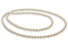 5-6mm AAA Quality Freshwater Cultured Pearl Necklace in 30 inches White