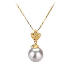 10-11mm AAA Quality South Sea Cultured Pearl Pendant in Ivana White