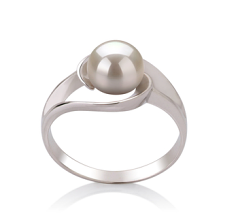 6-7mm AAA Quality Freshwater Cultured Pearl Ring in Clare White