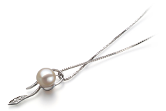 7-8mm AAAA Quality Freshwater Cultured Pearl Pendant in Jennifer White