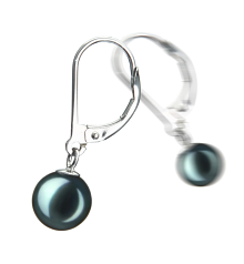 7-8mm AA Quality Japanese Akoya Cultured Pearl Earring Pair in Marcella Black