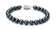 6.5-7mm AAA Quality Japanese Akoya Cultured Pearl Set in Black