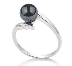 6-7mm AAA Quality Japanese Akoya Cultured Pearl Ring in Daron Black