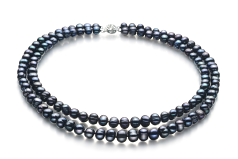 6-7mm A Quality Freshwater Cultured Pearl Set in Julika Black