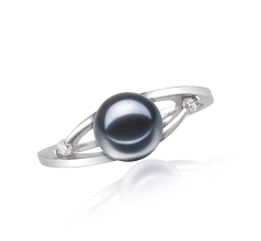 6-7mm AAAA Quality Freshwater Cultured Pearl Ring in Tanya Black