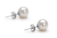 7-8mm AAAA Quality Freshwater Cultured Pearl Earring Pair in White