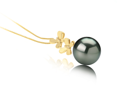 10-10.5mm AAA Quality Tahitian Cultured Pearl Pendant in Barbara Black