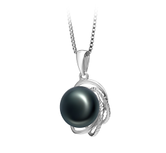 9-10mm AA Quality Freshwater Cultured Pearl Pendant in Bobbie Black