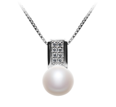 8-9mm AAA Quality Freshwater Cultured Pearl Pendant in Alina White