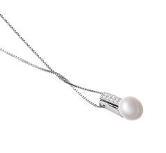 8-9mm AAA Quality Freshwater Cultured Pearl Pendant in Alina White