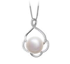 12-13mm AA Quality Freshwater Cultured Pearl Pendant in Alyssa White