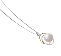 12-13mm AA Quality Freshwater Cultured Pearl Pendant in Judith White