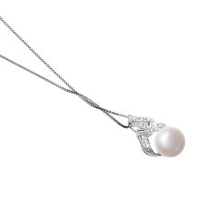 10-11mm AAA Quality Freshwater Cultured Pearl Pendant in Bebra White