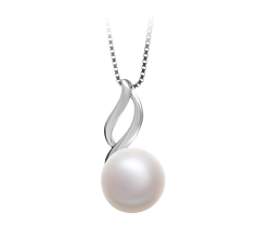 10-11mm AAA Quality Freshwater Cultured Pearl Pendant in Adalia White