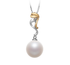 10-11mm AAAA Quality Freshwater Cultured Pearl Pendant in Brianna White