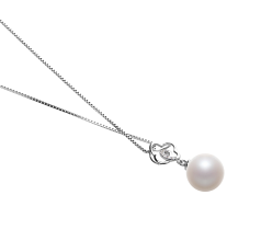 10-11mm AAAA Quality Freshwater Cultured Pearl Pendant in Yael White