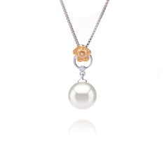 9-10mm AAAA Quality Freshwater Cultured Pearl Pendant in Pamela White