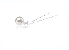 9-10mm AAAA Quality Freshwater Cultured Pearl Pendant in Lauren White