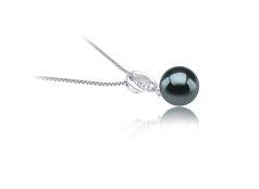 9-10mm AAA Quality Tahitian Cultured Pearl Pendant in Kimberly Black