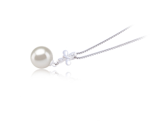 9-10mm AAAA Quality Freshwater Cultured Pearl Pendant in Taylor White