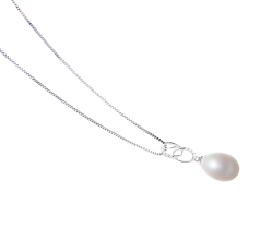 10-11mm AA - Drop Quality Freshwater Cultured Pearl Pendant in Rabia White