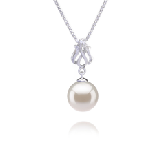 9-10mm AAAA Quality Freshwater Cultured Pearl Pendant in Merina White