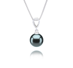 9-10mm AAA Quality Tahitian Cultured Pearl Pendant in Karen Black