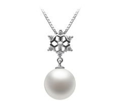 10-11mm AAAA Quality Freshwater Cultured Pearl Pendant in Snow White