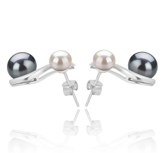 5-8mm AA Quality Freshwater Cultured Pearl Earring Pair in Elida Black