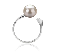 7-8mm AAAA Quality Freshwater Cultured Pearl Ring in Alma White