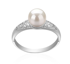 6-7mm AAAA Quality Freshwater Cultured Pearl Ring in Cristy White