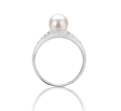 6-7mm AAAA Quality Freshwater Cultured Pearl Ring in Cristy White