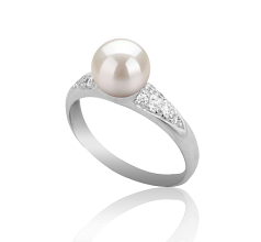 6-7mm AAAA Quality Freshwater Cultured Pearl Ring in Cristy White