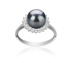 8-9mm AAAA Quality Freshwater Cultured Pearl Ring in Dreama Black