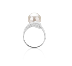 10-11mm AAAA Quality Freshwater Cultured Pearl Ring in Maddie White