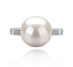 10-11mm AAAA Quality Freshwater Cultured Pearl Ring in Oana White