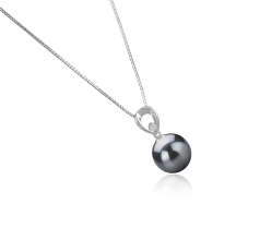 10-11mm AAA Quality Tahitian Cultured Pearl Pendant in Emilia Black