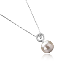 10-11mm AAAA Quality Freshwater Cultured Pearl Pendant in Aurora White