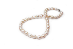 10-11mm Baroque Quality Freshwater Cultured Pearl Necklace in Drop Pink