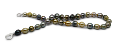 8-10mm Baroque Quality Tahitian Cultured Pearl Necklace in 16-inch Multicolor