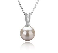 8-9mm AAAA Quality Freshwater Cultured Pearl Pendant in Nerea White