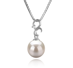 8-9mm AA Quality Japanese Akoya Cultured Pearl Pendant in Kacey White