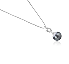 9-10mm AAA Quality Tahitian Cultured Pearl Pendant in Samantha Black