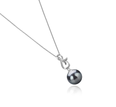 9-10mm AAA Quality Tahitian Cultured Pearl Pendant in Hazel Black